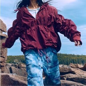 NWT Free People Happy Camper Pullover in Sour Cherry